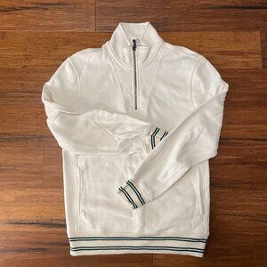 J. Crew White / Cream Half-zip Cotton Sweater